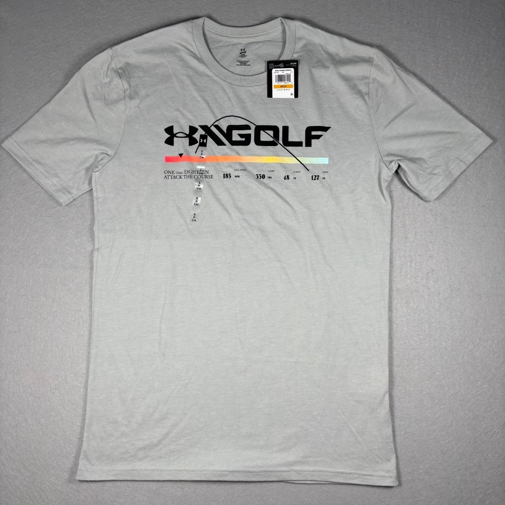 New Under Armour Men's Golf T-Shirt Size Small Loose Gray Short Sleeve NWT Tee